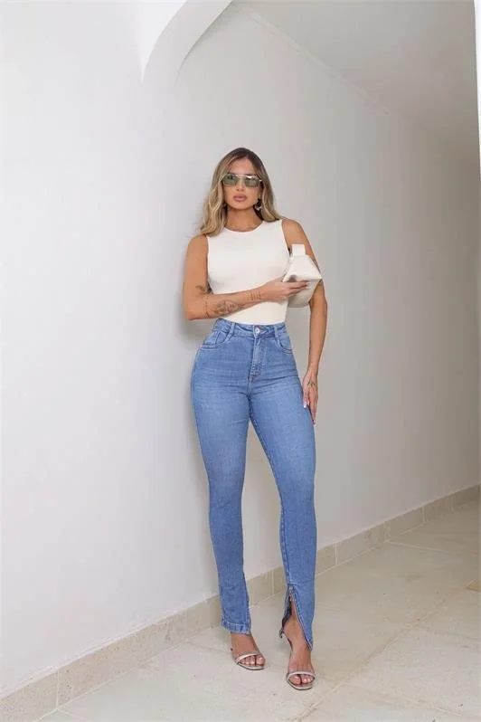 Calca Skinny Jeans Escuro