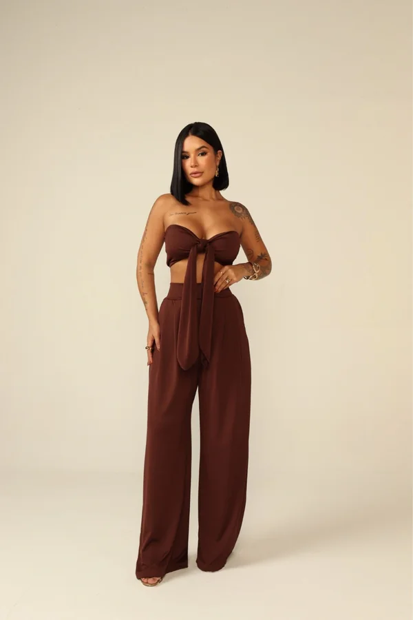 Conjunto Pantalona Cropped Multiforme Aline