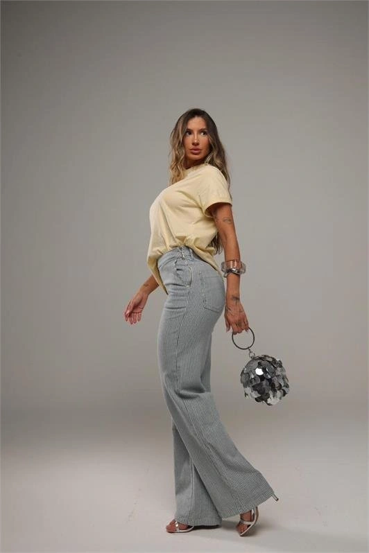 Calca Wide Leg Jeans Confort — vista 2